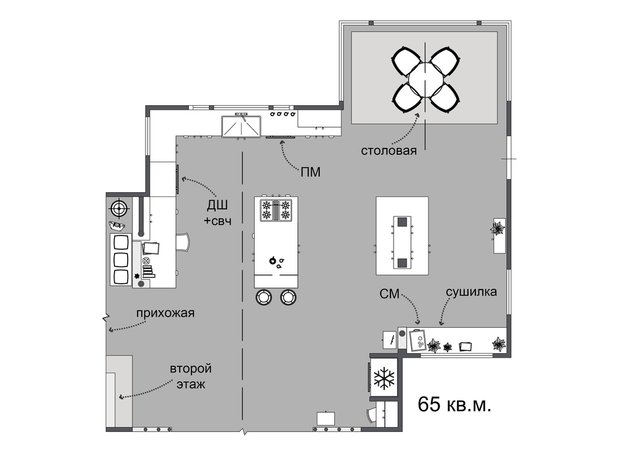 Фотография: Планировки в стиле , Кухня и столовая, Советы – фото на INMYROOM