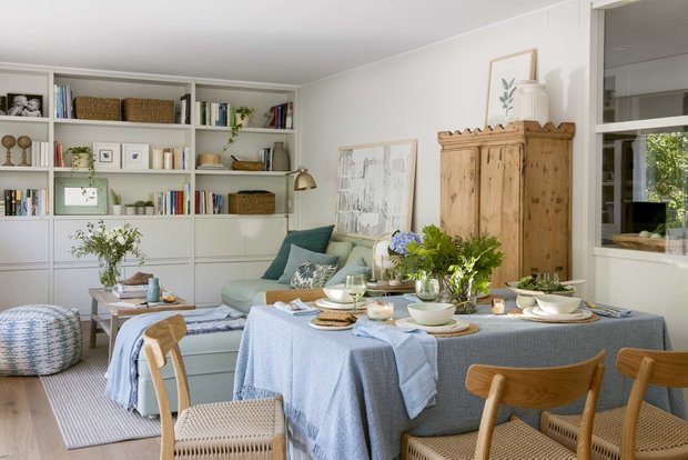 Фотография: Кухня и столовая в стиле Скандинавский, Декор интерьера, Квартира, Испания, Барселона, Зеленый, Синий, 3 комнаты, 60-90 метров, Летний интерьер, Марта Пратс – фото на INMYROOM