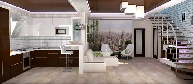 Фотография:  в стиле , Кухня и столовая, Гостиная, Советы – фото на INMYROOM