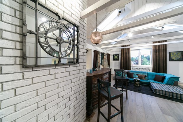 Фотография: Гостиная в стиле Прованс и Кантри, Лофт, Скандинавский, Современный, Интерьер комнат, Дача, Дачный ответ, Мансарда – фото на INMYROOM