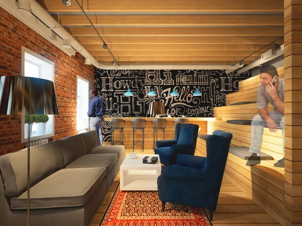 Фотография: Гостиная в стиле Лофт, Современный, Офисное пространство, Офис, Дома и квартиры – фото на INMYROOM