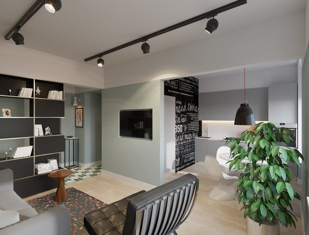 Фотография: в стиле , Современный, Квартира, Проект недели, Москва, Серый, Кирилл Романюк, Алексей Дякин, FonBureau, Кирпичный дом, 2 комнаты, 40-60 метров – фото на INMYROOM
