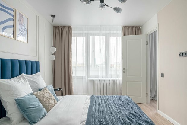Фотография: Спальня в стиле Современный, Малогабаритная квартира, Квартира, Москва, Хрущевка, 2 комнаты, 40-60 метров, Алина Валлиулина – фото на INMYROOM