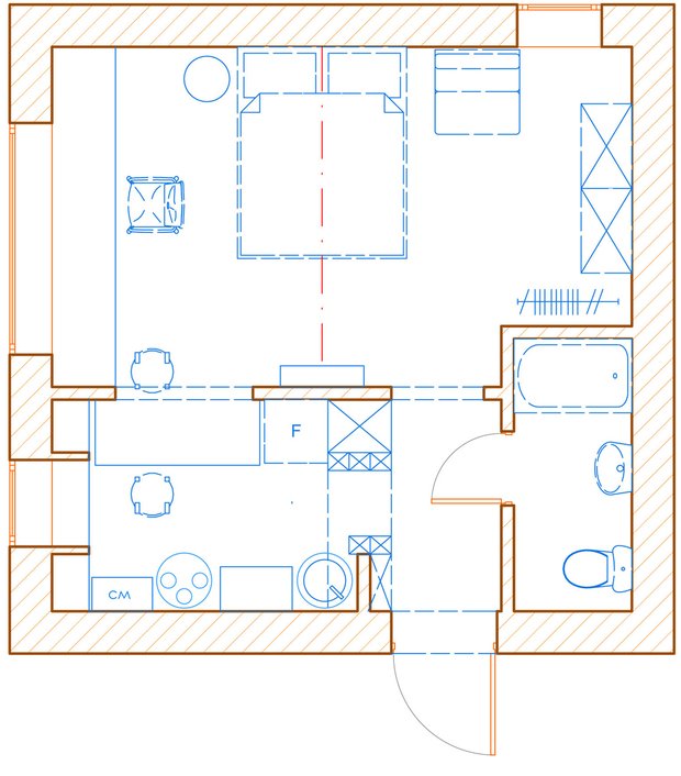 Фотография:  в стиле , Малогабаритная квартира – фото на INMYROOM