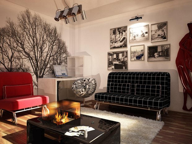 Фотография: Гостиная в стиле Современный, Эклектика, Малогабаритная квартира, Квартира, Дома и квартиры, IKEA, Ремонт, П-111М – фото на INMYROOM