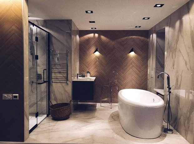Фотография: Ванная в стиле Современный, Классический, Дом, Проект недели, американский стиль, 4 и больше, Более 90 метров, Красноярск, Сбербанк, Сибирь, Дмитрий Баландин – фото на INMYROOM