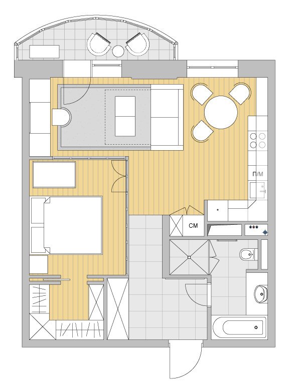 Фотография: Планировки в стиле , Квартира, Перепланировка – фото на INMYROOM