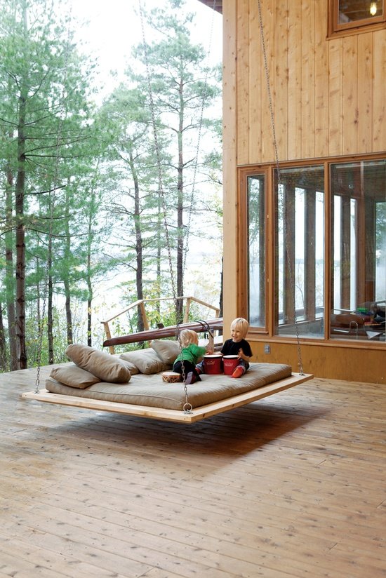 Фотография: Балкон, Терраса в стиле Современный, DIY, Дом, Ландшафт, Стиль жизни, Дача, Гамак, Качели – фото на INMYROOM