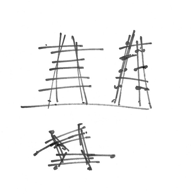 Наброски для проекта вешалки Tøjtræ для PP Møbler