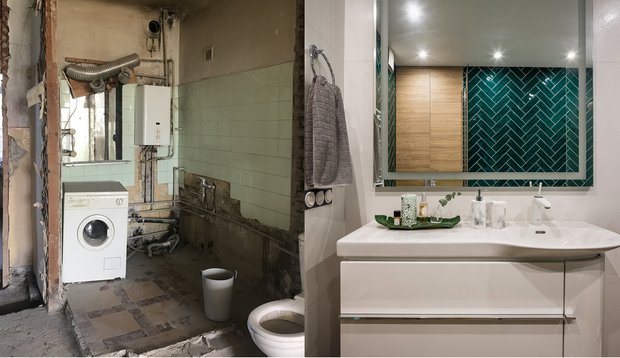 Фотография: в стиле , Ванная, Гид, до и после – фото на INMYROOM