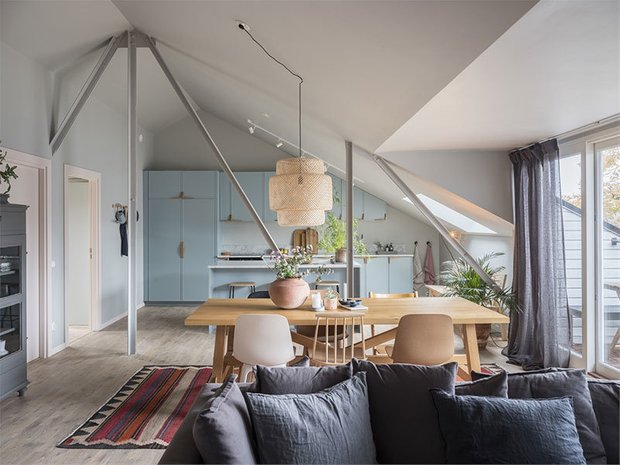 Фотография: Кухня и столовая в стиле Скандинавский, Квартира, Советы, Белый, Минимализм, Бежевый, Голубой – фото на INMYROOM