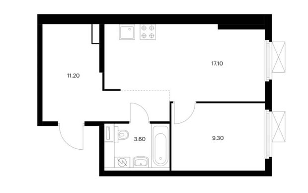 Фотография:  в стиле , Малогабаритная квартира, Квартира, Советы, 1 комната, Дарья Мальцева – фото на INMYROOM