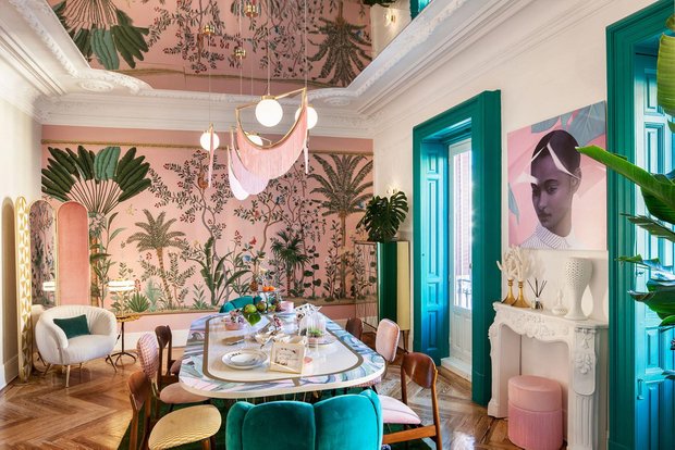 Тропическая столовая дизайнера Вирджинии Гаш, бюро VG Living, выставка Casa Decor Madrid 2018