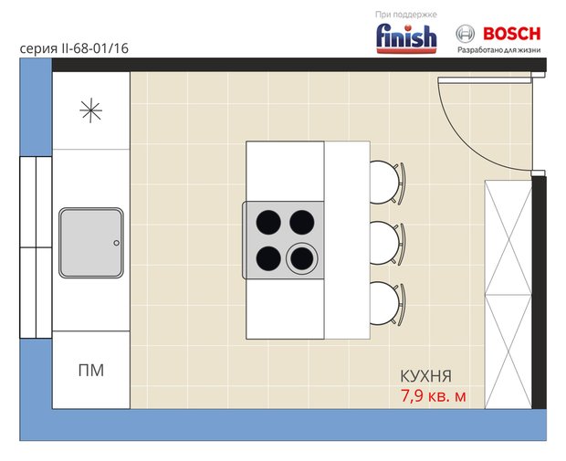 Фотография: Планировки в стиле , Кухня и столовая, Перепланировка, Анастасия Киселева, Максим Джураев – фото на INMYROOM