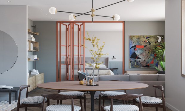 Фотография: Кухня и столовая в стиле Современный, Перегородки, Гид, Koshka Interiors, перегородка из гипсокартона, Стеклянная перегородка, OM Design, Insomnia, CENS architects, студия «Энигма», Марина Светлова, Форма Дома, реечная перегородка в спальне – фото на INMYROOM