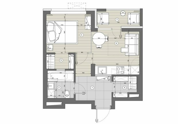 Фотография:  в стиле , Советы, 1 комната, до 40 метров – фото на INMYROOM