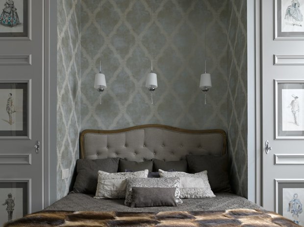 Фотография: Спальня в стиле Прованс и Кантри, Квартира, Проект недели, Москва, Наталья Гусева, 4 и больше, 60-90 метров – фото на INMYROOM