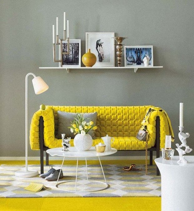 Фотография: Гостиная в стиле Скандинавский, Текстиль, Декор, Цвет в интерьере, Стиль жизни, Советы – фото на INMYROOM