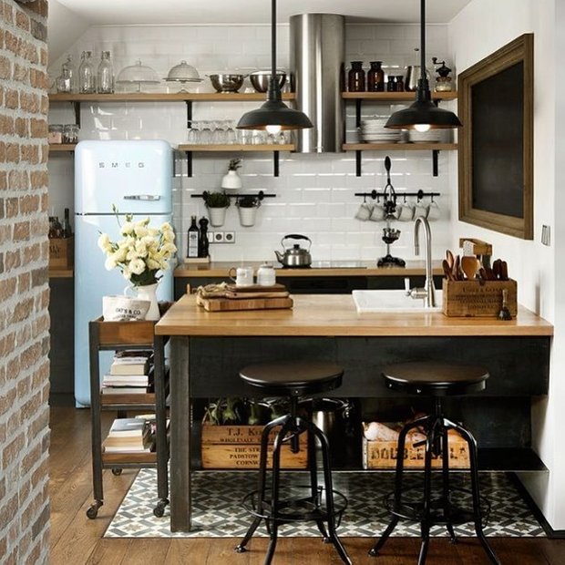 Фотография: Кухня и столовая в стиле Лофт, кухня, Обзоры – фото на INMYROOM