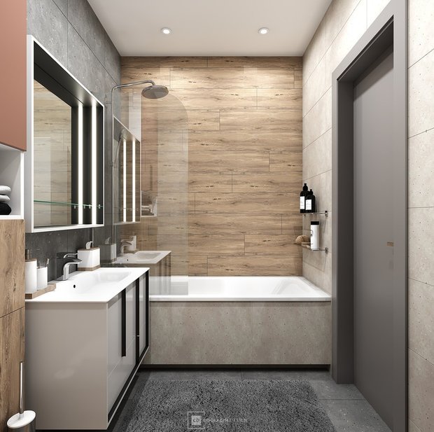 Фотография: Ванная в стиле Современный, Квартира, Студия, Дом, Перепланировка, малогабаритка, до 40 метров, CoolaginDesign, Артем Кулагин – фото на INMYROOM