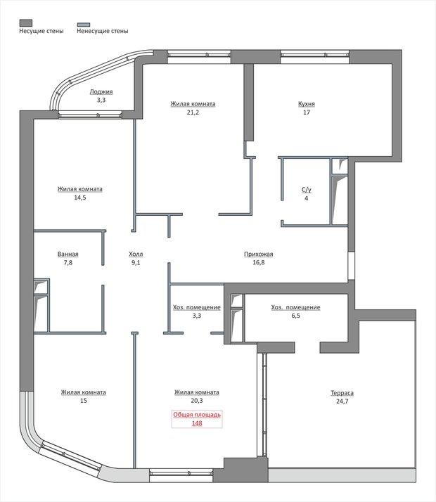 Фотография: Планировки в стиле , Квартира, Перепланировка, Москва, Ирина Леготкина, Монолитный дом, 4 и больше, Более 90 метров, ЖК «Символ» – фото на INMYROOM