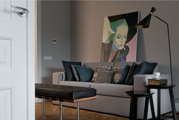 Фотография: Гостиная в стиле Современный, Цвет в интерьере, Советы, Белый, Красный, Бежевый, Серый, Ирина Крашенинникова – фото на INMYROOM