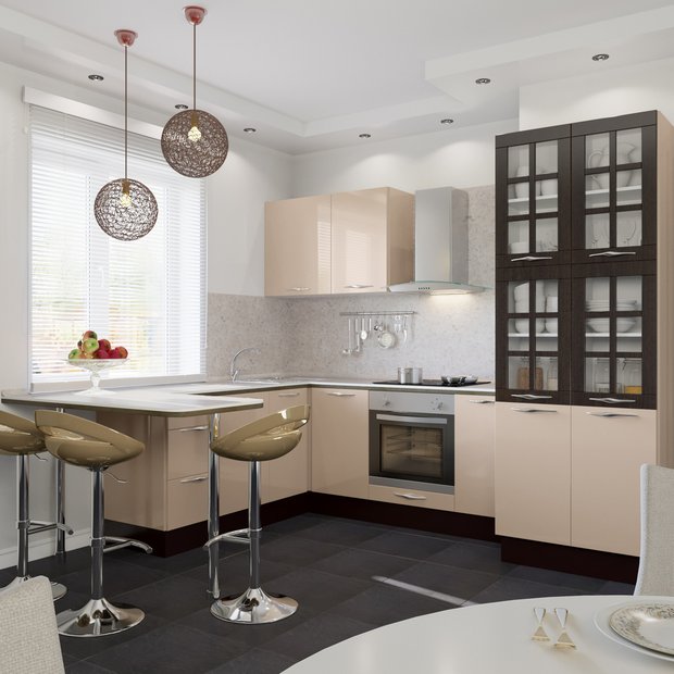 П-образная кухня «Капучино», Leroy Merlin