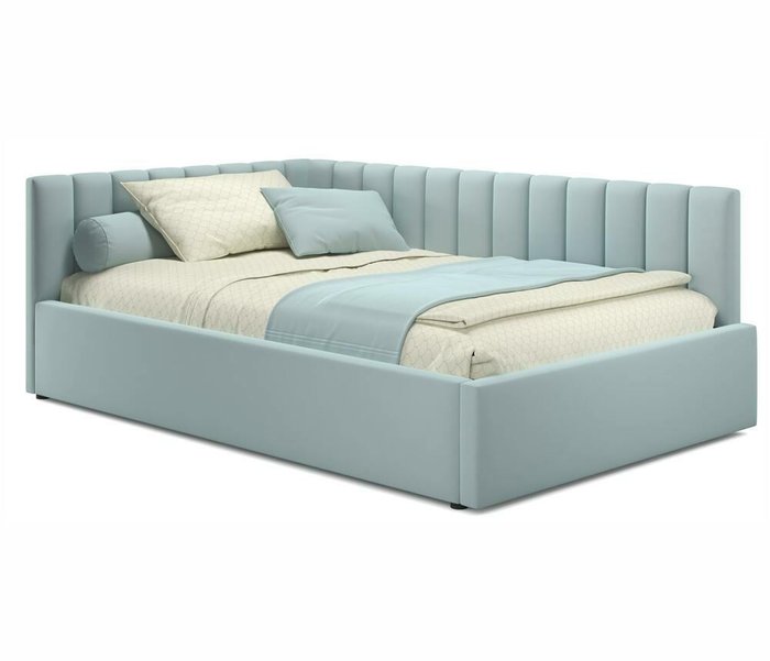 Кровать Milena 120х200 голубого цвета с подъемным механизмом