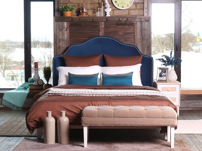 Кровать Queen Victoria со спинкой коричневого цвета 160х200 - купить Кровати для спальни по цене 36580.0