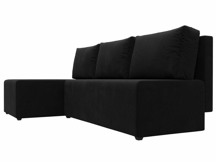 Угловой диван-кровать Поло черного цвета левый угол - лучшие Угловые диваны в INMYROOM