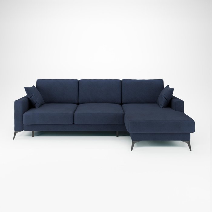 Угловой диван-кровать Наоми темно-синего цвета правый  - лучшие Угловые диваны в INMYROOM