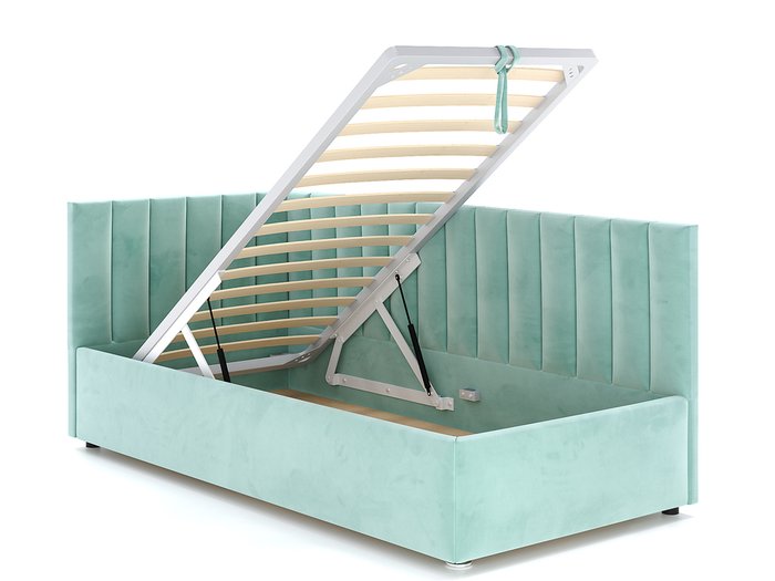 Кровать Negga Mellisa 90х200 мятного цвета с подъемным механизмом левая - лучшие Кровати для спальни в INMYROOM