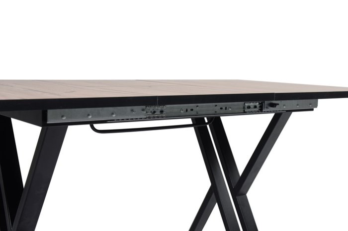 Раздвижной обеденный стол Саен черно-коричневого цвета - купить Обеденные столы по цене 18300.0