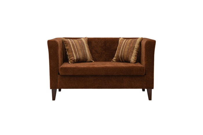Прямой диван Кверти коричневого цвета - купить Прямые диваны по цене 20560.0