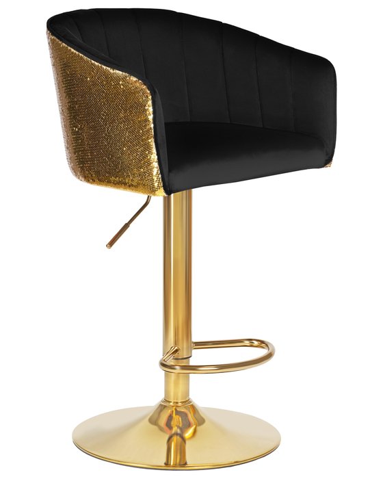 Стул барный Darcy Shiny черно-золотого цвета - купить Барные стулья по цене 8790.0