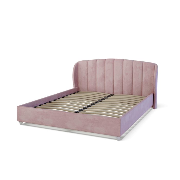 Кровать Дельта 160х200 розового цвета без подъемного механизма - лучшие Кровати для спальни в INMYROOM
