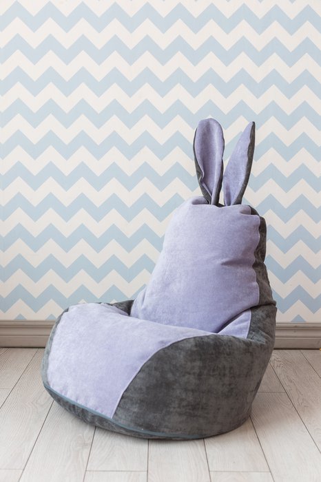 Кресло-мешок Зайчик лавандово-серого цвета - лучшие Бескаркасная мебель в INMYROOM