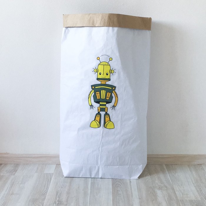 Эко-мешок для игрушек из крафт бумаги Robot Vincent