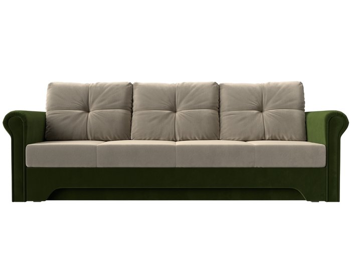 Прямой диван-кровать Европа бежево-зеленого цвета - купить Прямые диваны по цене 36999.0