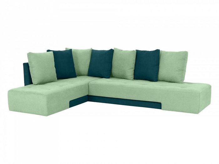 Угловой диван-кровать London сине-салатового цвета - купить Угловые диваны по цене 114960.0