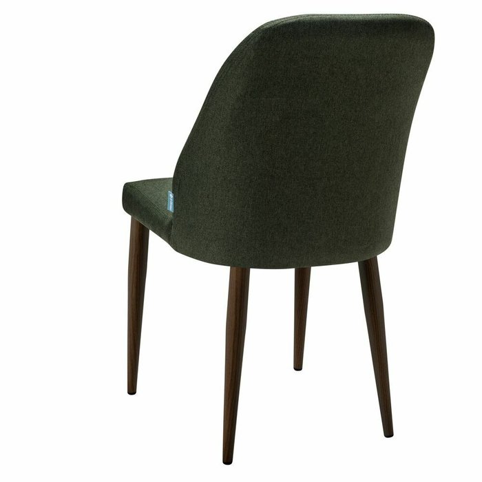 Стул Alen темно-зеленого цвета с коричневыми ножками - лучшие Обеденные стулья в INMYROOM