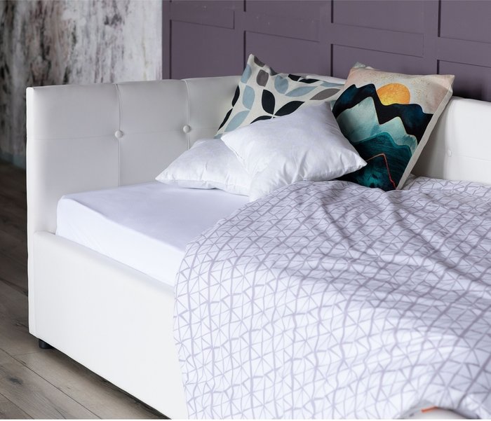 Кровать Bonna 90х200 белого цвета с матрасом - купить Кровати для спальни по цене 27000.0