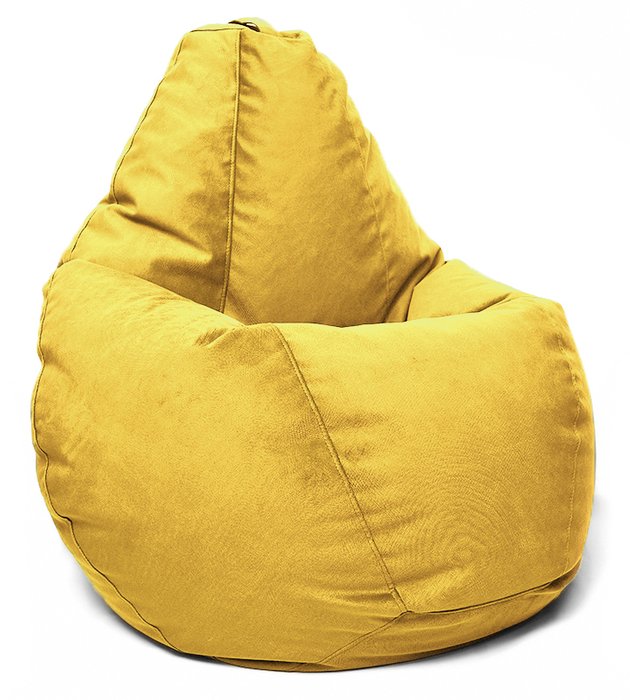 Кресло мешок Груша Maserrati 11 XL желтого цвета