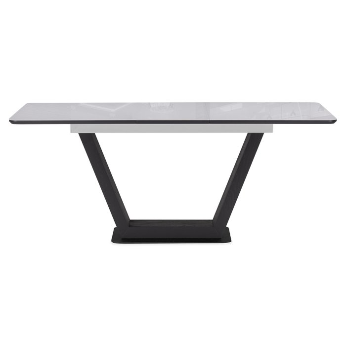 Раздвижной обеденный стол Иматра бело-черного цвета - лучшие Обеденные столы в INMYROOM