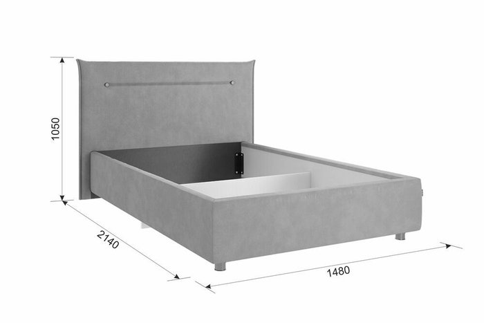 Кровать Альба 120х200 светло-серого цвета без подъемного механизма - лучшие Кровати для спальни в INMYROOM