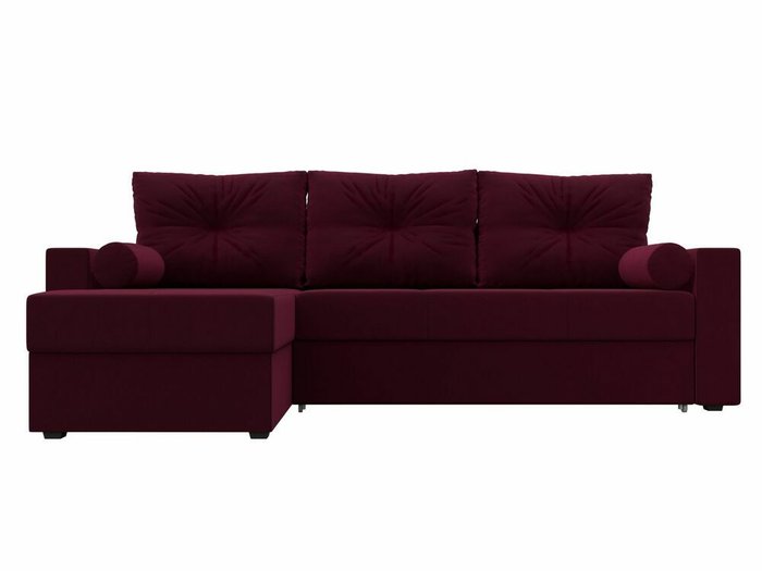 Угловой диван-кровать Верона бордового цвета левый угол - купить Угловые диваны по цене 44999.0