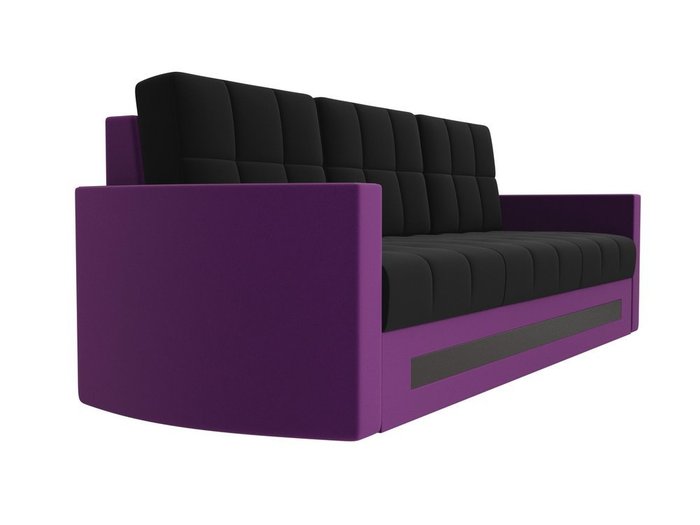 Прямой диван-кровать Белла черно-фиолетового цвета  - лучшие Прямые диваны в INMYROOM