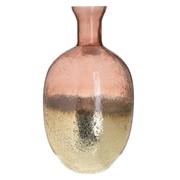 Стеклянная ваза розово-золотого цвета