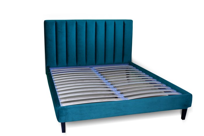 Кровать Клэр 200х200 синего цвета - купить Кровати для спальни по цене 83880.0