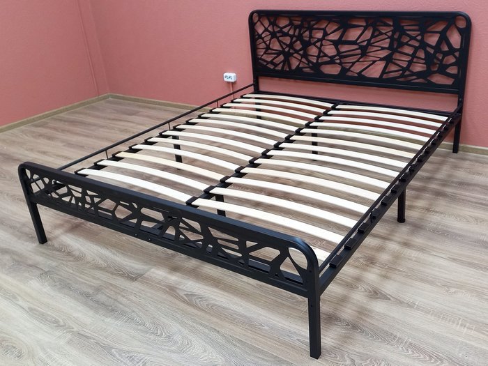 Кровать Орион 140х200 черного цвета - купить Кровати для спальни по цене 22632.0